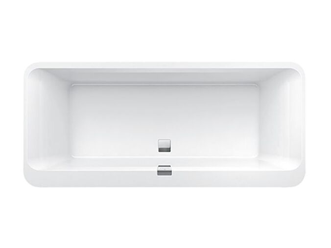 Villeroy & Boch SQUARO EDGE 12 vana, bez spoje, vč. výpusti, přepadu a napouštění přepadem chrom, 1800x800mm, Star White