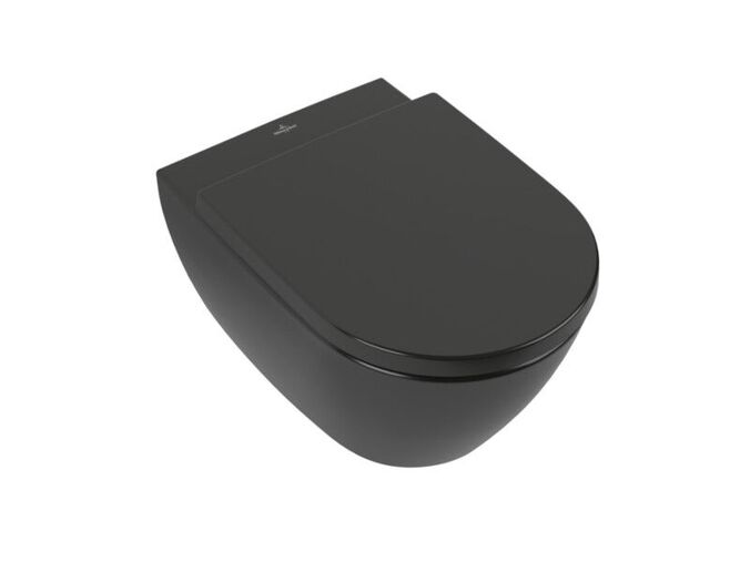 Villeroy & Boch Subway 2.0 závěsné WC, 37x56 cm, bez vnitřního okraje, CeramicPlus, Pure Black
