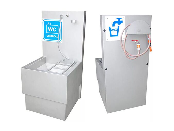 AZP nerezová výlevka chemických WC – na postavení VLK 04