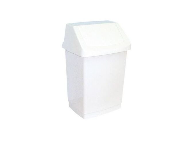 Výprodej - Merida odpadkový koš s víkem 37x20 cm, plast, bílá, 9 l