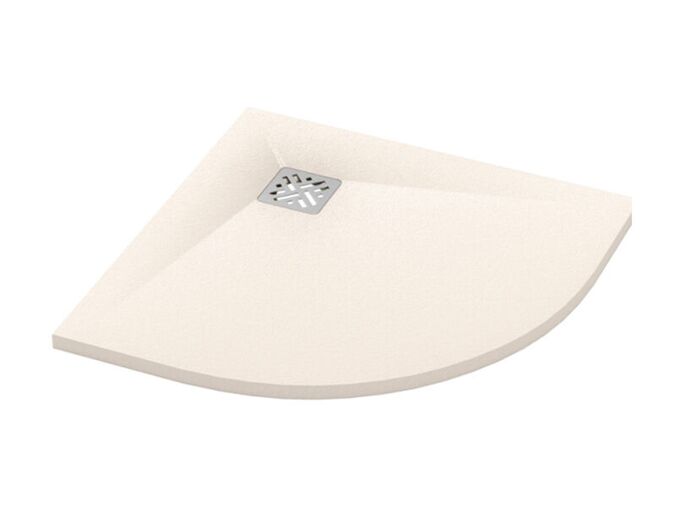 RONAL Dune Čtvrtkruhová sprchová vanička 90x90 cm, litý mramor, písková