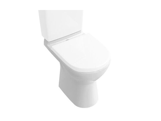 Villeroy & Boch O.novo klozet kombi s hlubokým splachováním bez vnitřního okraje, 360x670mm, vodorovný odpad, bílá CeramicPlus