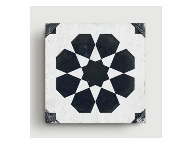 Wheel dlažba a obklad v imitaci kamene 20,5x20,5 cm, černá/bílá mat