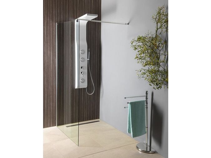 Aqualine WALK-IN zástěna jednodílná k instalaci na zeď, 1000x1900 mm, sklo čiré