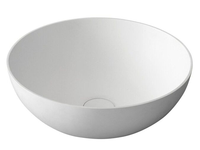 Sapho THIN umyvadlo na desku, Rockstone Ø 39 cm, bílá mat