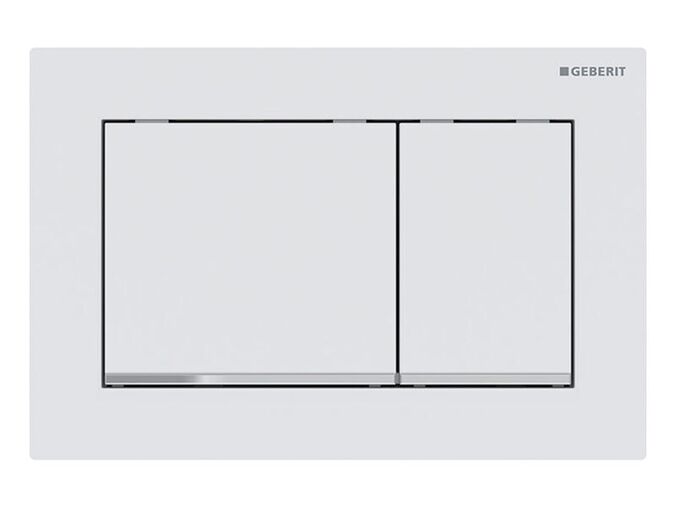 Geberit Omega30 ovládací tlačítko, pro 2 množství splachování, bílá mat easy-to-clean/chrom lesk