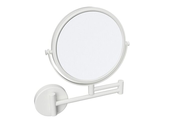 Sapho X-ROUND WHITE kosmetické zrcátko závěsné, Ø 180mm, oboustranné, bílá