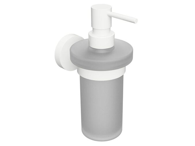 Sapho X-ROUND WHITE dávkovač mýdla 230ml, mléčné sklo, bílá mat