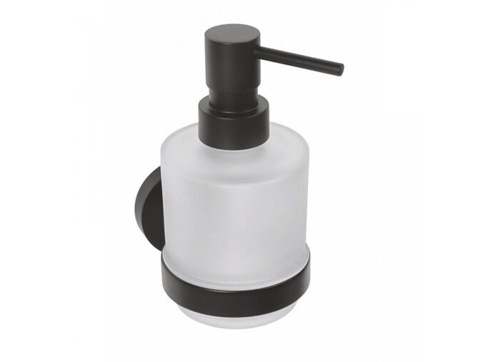 Sapho X-ROUND BLACK dávkovač mýdla 200ml, mléčné sklo, černá mat