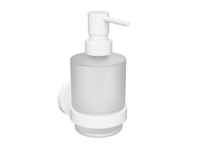 Sapho X-ROUND WHITE dávkovač mýdla 200ml, mléčné sklo, bílá mat