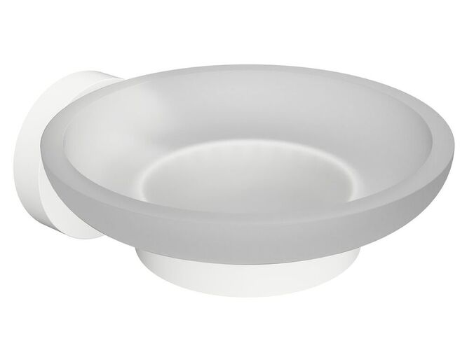 Sapho X-ROUND WHITE mýdlenka, mléčné sklo, bílá mat