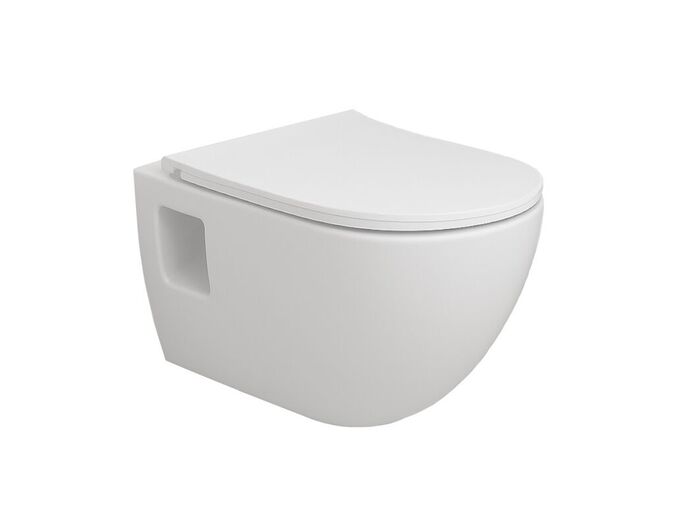 Olsen Spa TIBERA Závěsné WC se sedátkem soft-close 51x34,5x36 cm, přiznaná montáž, bílá
