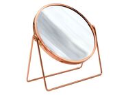 Ridder SUMMER kosmetické zrcátko na postavení, Ø 160mm, oboustranné, růžové zlato