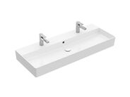 Villeroy & Boch Memento 2.0 Dvojumyvadlo nábytkové 1200x470 mm, s přepadem, 2 otvory pro baterii, alpská bílá