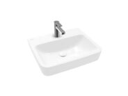Villeroy & Boch O.novo Umyvadlo na desku, 550x460 mm, bez přepadu, otvor pro baterii, AntiBac, CeramicPlus, alpská bílá