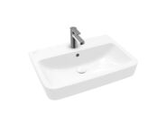 Villeroy & Boch O.novo Umyvadlo na desku, 650x460 mm, s přepadem, otvor pro baterii, CeramicPlus, alpská bílá