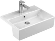Villeroy & Boch Memento Polozápustné umyvadlo s přepadem, 550 mm x 425 mm, bílé - bezotvorové umyvadlo