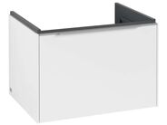 Villeroy & Boch Subway 3.0 Umyvadlová skříňka, 62x43x48 cm, 1 zásuvka, Pure White/lesklý hliník