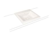 Kaldewei Cono 3076 umyvadlo na desku, 50x50 cm, bez přepadu, 1x3 otvor, Perl-Effekt, bílá