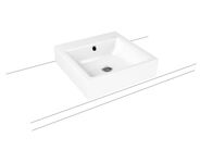 Kaldewei Puro 3156 umyvadlo na desku, s přepadem, 46x46x12 cm, Perl-Effekt, 1 otvor pro baterii, bílá