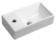 Sapho MINOS keramické umývátko 40x22cm, baterie vlevo, bílá