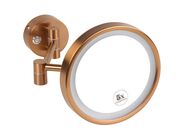 Bemeta Kosmetická zrcátka Kosmetické zrcátko, ø 200 mm, s LED osvětlením, mat, měděná zlatá