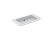 Geberit ONE umyvadlo, 75x40 cm, bez otvoru pro baterii, skrytý přepad, KeraTect, bílá, kryt bílá