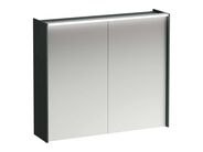 Laufen Lani Zrcadlová skříňka s LED osvětlením, 71x82x21 cm, 2 dvířka, šedá