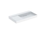 Geberit ONE umyvadlo s krytem, 90x48 cm, odkládací plocha vlevo, bez otvoru pro baterii, bez přepadu, KeraTect, bílá