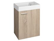 Aqualine ZOJA skříňka s keramickým umyvadlem 40x22 cm, dub platin
