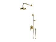 OMNIRES Armance Sprchový set s baterií pod omítku, s tělesem, průměr 22,5 cm, kartáčovaná mosaz
