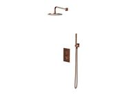 OMNIRES Contour Sprchový set s termostatem pod omítku, s tělesem, průměr 25 cm, kartáčovaná měď