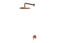OMNIRES Y Set sprchové podomítkové baterie a horní sprchy, s tělesem, průměr 25 cm, měď