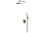 OMNIRES Y Sprchový set s termostatem pod omítku, s tělesem, průměr 25 cm, 5 proudů, měď
