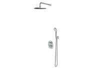 OMNIRES Y Sprchový set s termostatem pod omítku, s tělesem, průměr 25 cm, 5 proudů, kartáčovaný nikl
