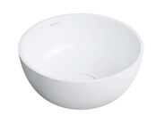 OMNIRES Shell M+ Umyvadlo na desku, průměr 35 cm, bez přepadu, bez otvoru pro baterii, matná bílá