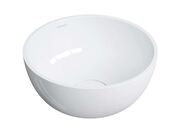 OMNIRES Shell M+ Umyvadlo na desku, průměr 35 cm, bez přepadu, bez otvoru pro baterii, bílá