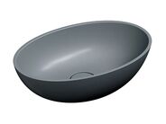 OMNIRES Shell M+ Umyvadlo na desku 50x32 cm, bez přepadu, bez otvoru pro baterii, matná šedá