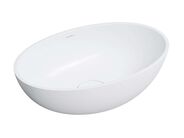 OMNIRES Shell M+ Umyvadlo na desku 50x32 cm, bez přepadu, bez otvoru pro baterii, matná bílá