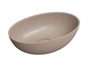 OMNIRES Shell M+ Umyvadlo na desku 50x32 cm, bez přepadu, bez otvoru pro baterii, matná béžová