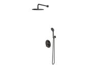 OMNIRES Y Sprchový set s termostatem pod omítku, s tělesem, průměr 25 cm, 5 proudů, kartáčovaný grafit