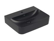 Villeroy & Boch Finion Umyvadlo 60x47 cm, skrytý přepad, otvor pro baterii, CeramicPlus, Pure Black