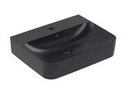 Villeroy & Boch Finion Umyvadlo 60x47 cm, skrytý přepad, otvor pro baterii, CeramicPlus, Pure Black