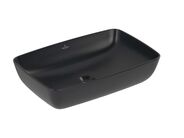 Villeroy & Boch Artis Umyvadlo na desku 58x39 cm, bez přepadu, bez otvoru pro baterii, CeramicPlus, Pure Black
