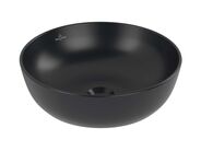 Villeroy & Boch Artis Umyvadlo na desku, průměr 43 cm, bez přepadu, bez otvoru pro baterii, CeramicPlus, Pure Black