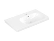 Villeroy & Boch Skyla Umyvadlo 80x46 cm, s přepadem, otvor pro baterii, CeramicPlus, alpská bílá
