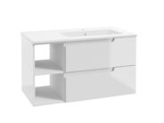 kielle Oudee Skříňka s umyvadlem 90 cm, pravá varianta, lesklá bílá