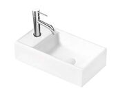 kielle Arkas I Umývátko 42x23 cm, bez přepadu, 1 otvor pro baterii vlevo, bílá