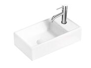 kielle Arkas I Umývátko 42x23 cm, bez přepadu, 1 otvor pro baterii vpravo, bílá