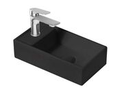 kielle Arkas I Umývátko 42x23 cm, bez přepadu, 1 otvor pro baterii vlevo, matná černá